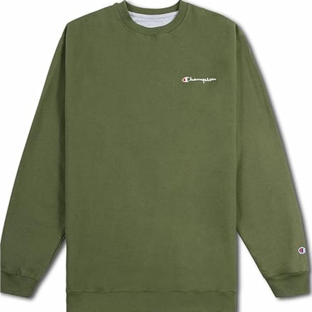 Champion Crewneck Sweater with Ribbed Neckline